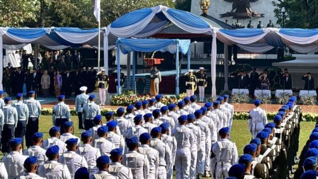 Prabowo memimpin upacara peringatan Hari Kesaktian Pancasila di Monumen Pancasila Sakti, Lubang Buaya, Jakarta